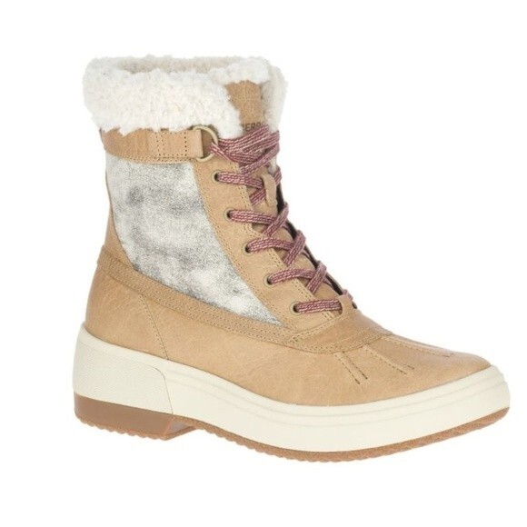 Merrell Tan Haven Mid Lace Up Polar Waterproof Boot - Size 7 - EUC - Picture 1 of 9